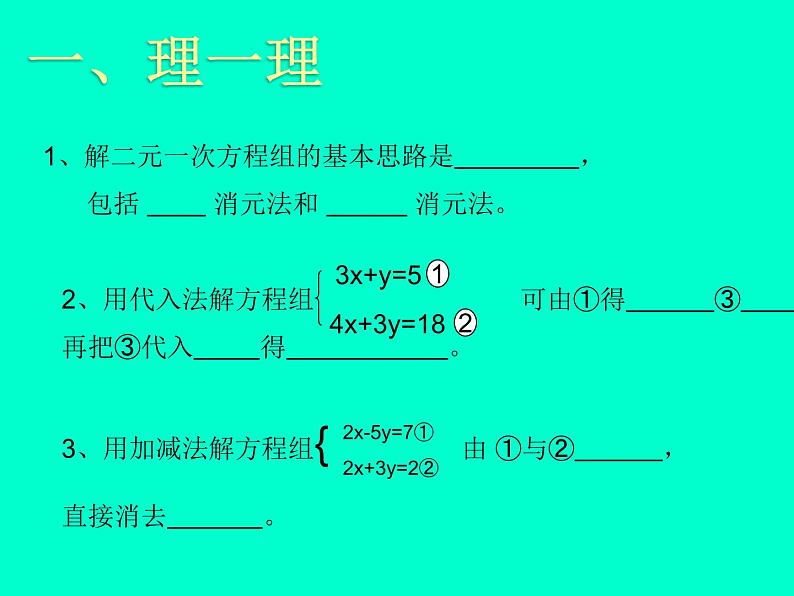 初中数学人教版七年级下册用适当方法解二元一次方程组课件PPT第2页