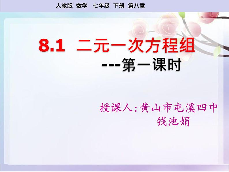 初中数学人教版七年级下册章前引言及二元一次方程组课件PPT第2页