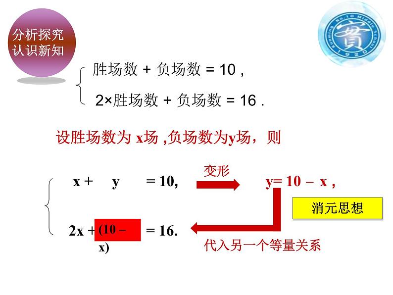 初中数学人教版七年级下册代入消元法13课件PPT06