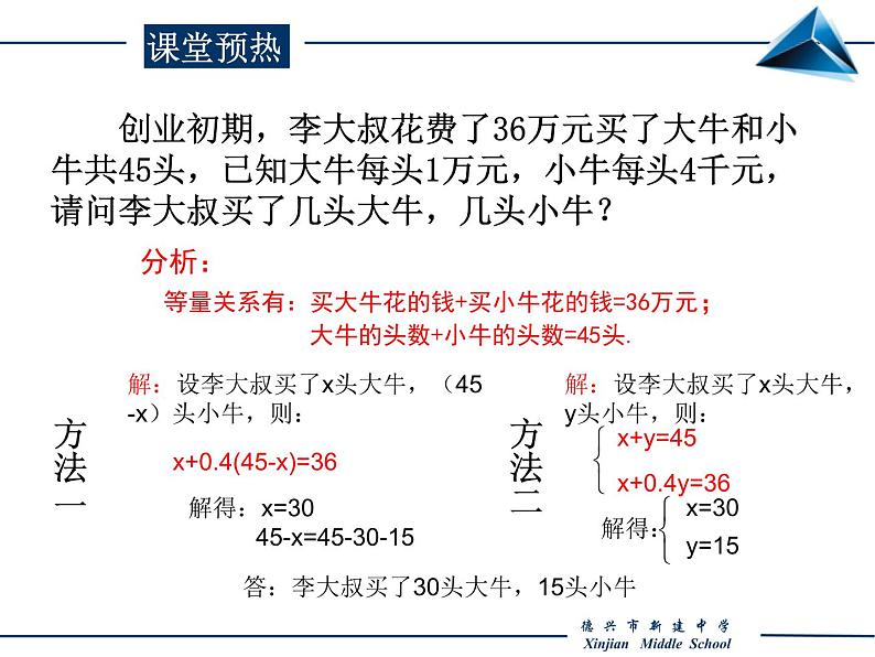 初中数学人教版七年级下册探究1牛饲料问题课件PPT02