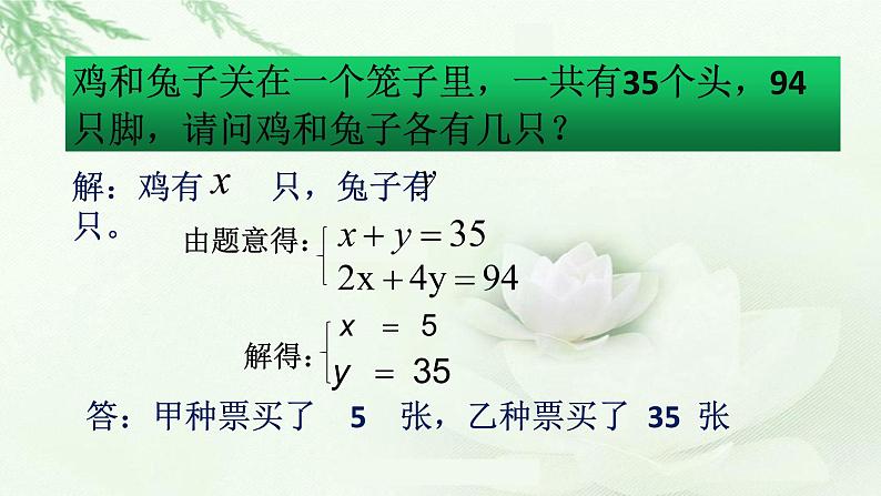 初中数学人教版七年级下册探究1牛饲料问题1课件PPT第5页