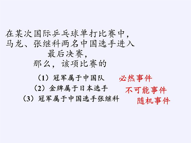 苏科版八年级数学下册 8.1 确定事件与随机事件(2)（课件）第5页