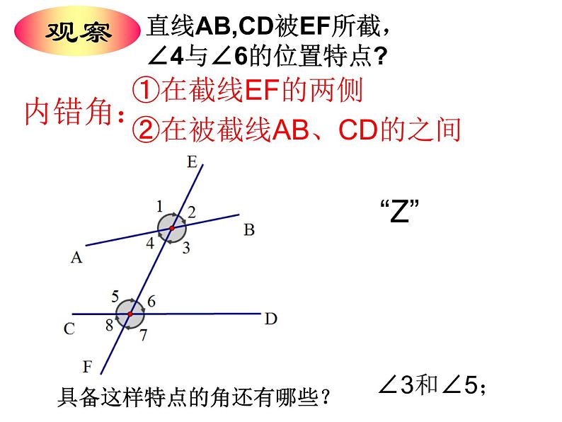 初中数学人教版七年级下册513同位角内错角同旁内角课件PPT第5页