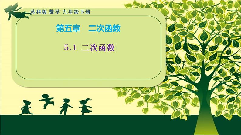 5.1 二次函数 课件 2021-2022学年苏科版数学九年级下册01