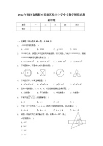 2022年湖南省衡阳市石鼓区松木中学中考数学模拟试卷（含解析）