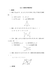 人教版八年级上册12.2 三角形全等的判定当堂检测题