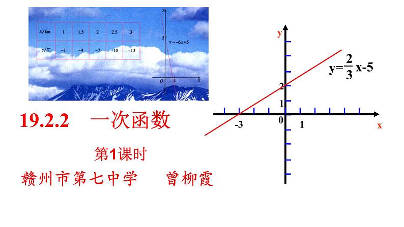 初中数学人教 版八年级下册 一次函数的概念1 课件第1页