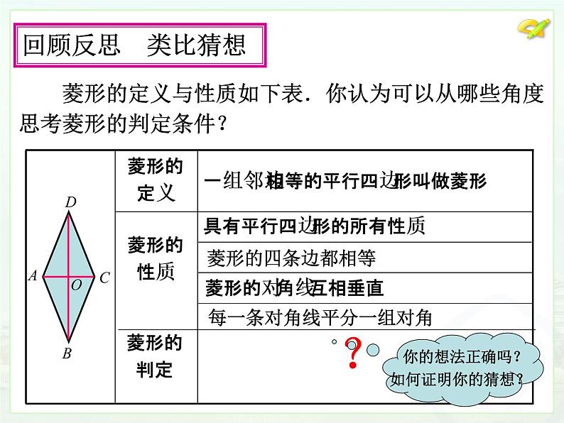 初中数学人教 版八年级下册 菱形的判定1 课件04