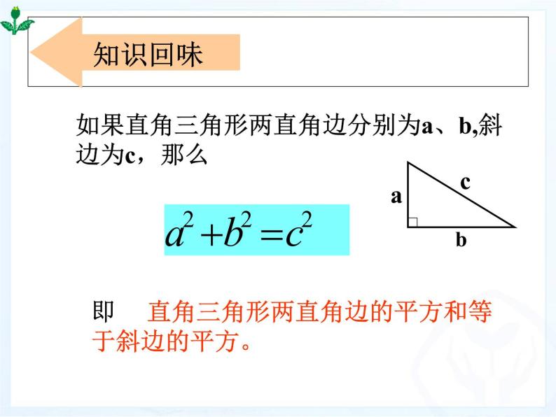 初中数学人教 版八年级下册 利用勾股定理解决简单的实际问题1 课件02