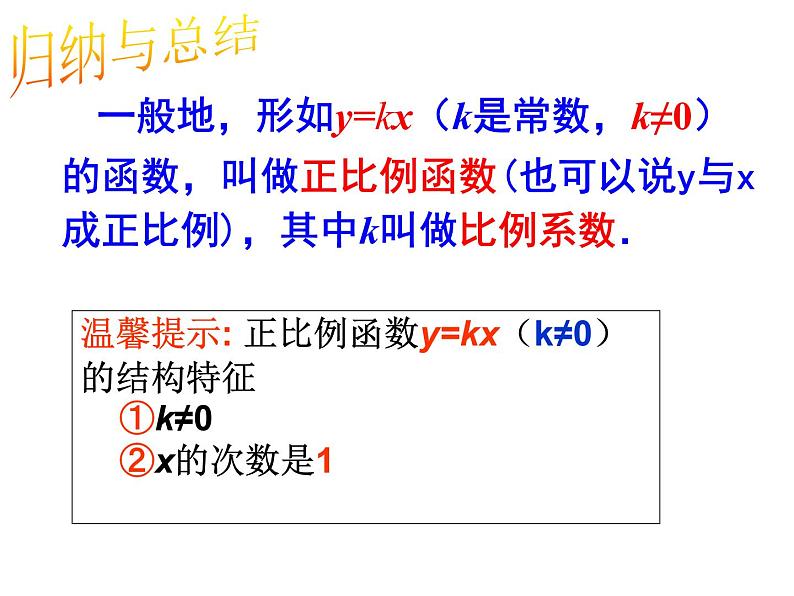 初中数学人教 版八年级下册 正比例函数图象及性质1 课件07