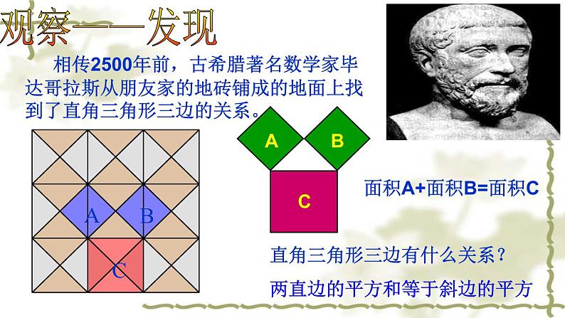 初中数学人教 版八年级下册 章前引言和勾股定理及其证明5 课件第2页