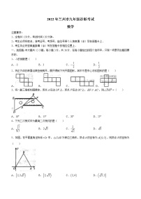 2022年甘肃省兰州市诊断考试（一诊）数学试题(word版无答案)