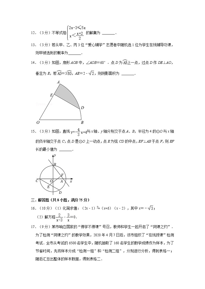 2022年河南省中考数学模拟冲刺卷(word版无答案)第3页