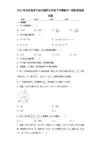 2022年山东省济宁市任城区九年级下学期数学一模质量检测试题(word版含答案)