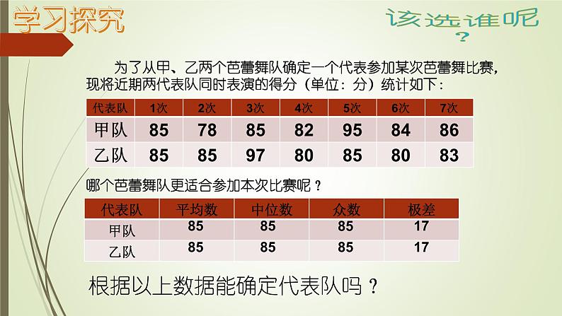 初中数学人教 版八年级下册 方差 课件05