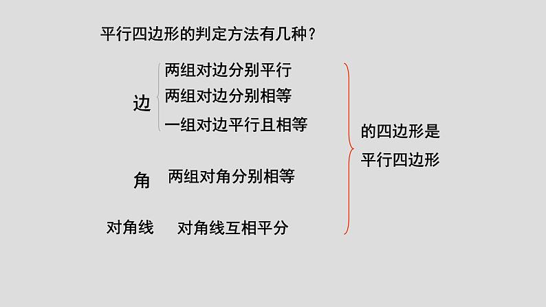 初中数学人教 版八年级下册 平行四边形判定定理的简单应用2 课件第4页