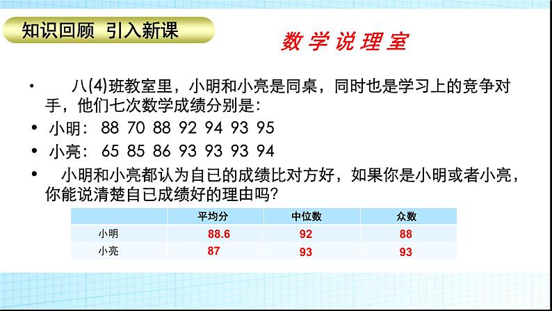 初中数学人教 版八年级下册 选择适当的统计量描述一组数据的集中趋势1 课件第3页