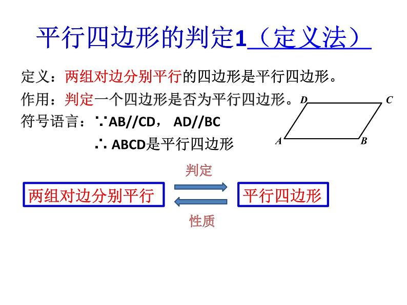 初中数学人教 版八年级下册 由性质定理的逆定理得平行四边形的3个判定定理1 课件第5页