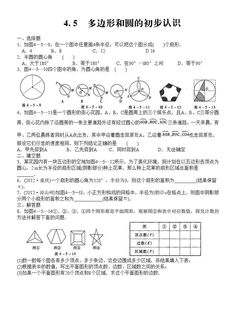 4.5  多边形和圆的初步认识练习题01