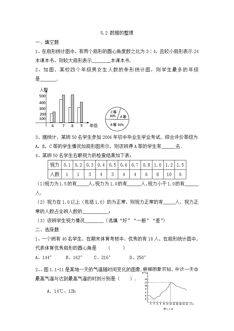 5.2数据的整理课外拓展训练第1页