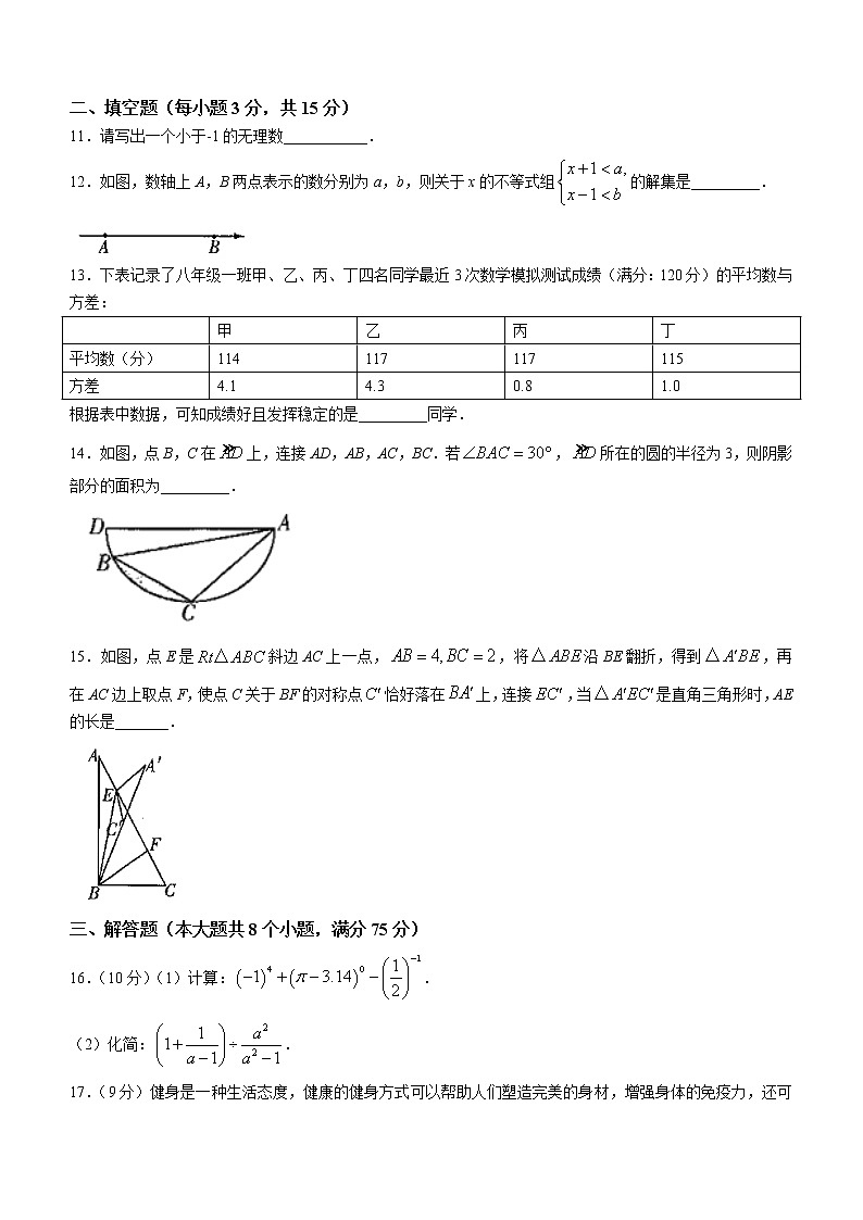 2022年河南省多校中考模拟测评（二）数学试题03