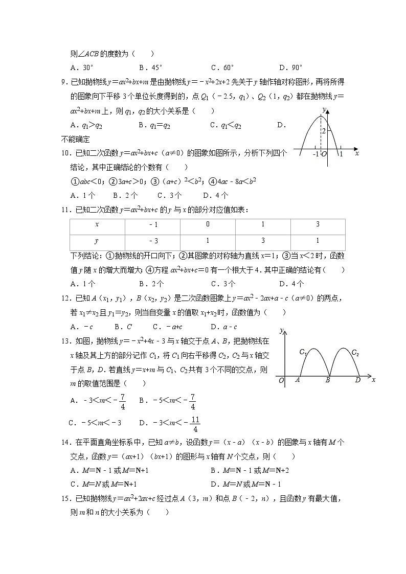 2022年陕西省中考复习数学选填压轴题第2页
