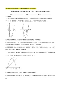 2022年中考数学压轴题突破专题11  压轴大题突破培优练（一）（精选江苏模拟30道）