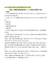 2022年中考数学压轴题突破专题13  压轴大题突破培优练（三）（精选江苏模拟30道）