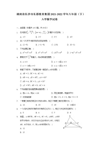 湖南省长沙市长郡教育集团2021-2022学年八年级（下）入学数学试卷（含解析）