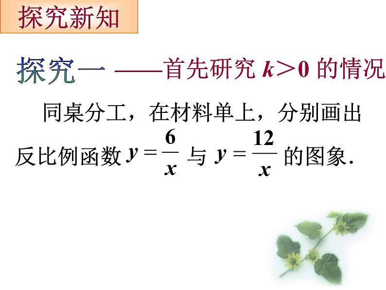 初中数学人教版九年级下册探究反比例函数的图象和性质课件06