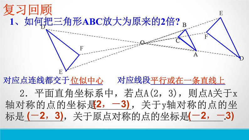 初中数学人教版九年级下册在平面直角坐标系中画位似图形课件03