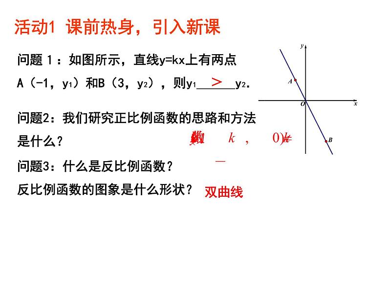 初中数学人教版九年级下册信息技术应用探索反比例函数的性质课件第3页