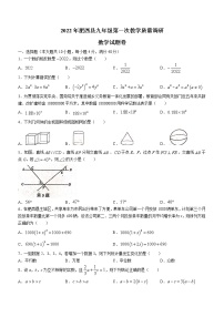 2022年安徽省合肥市肥西县九年级第一次质量调研数学试卷(word版含答案)