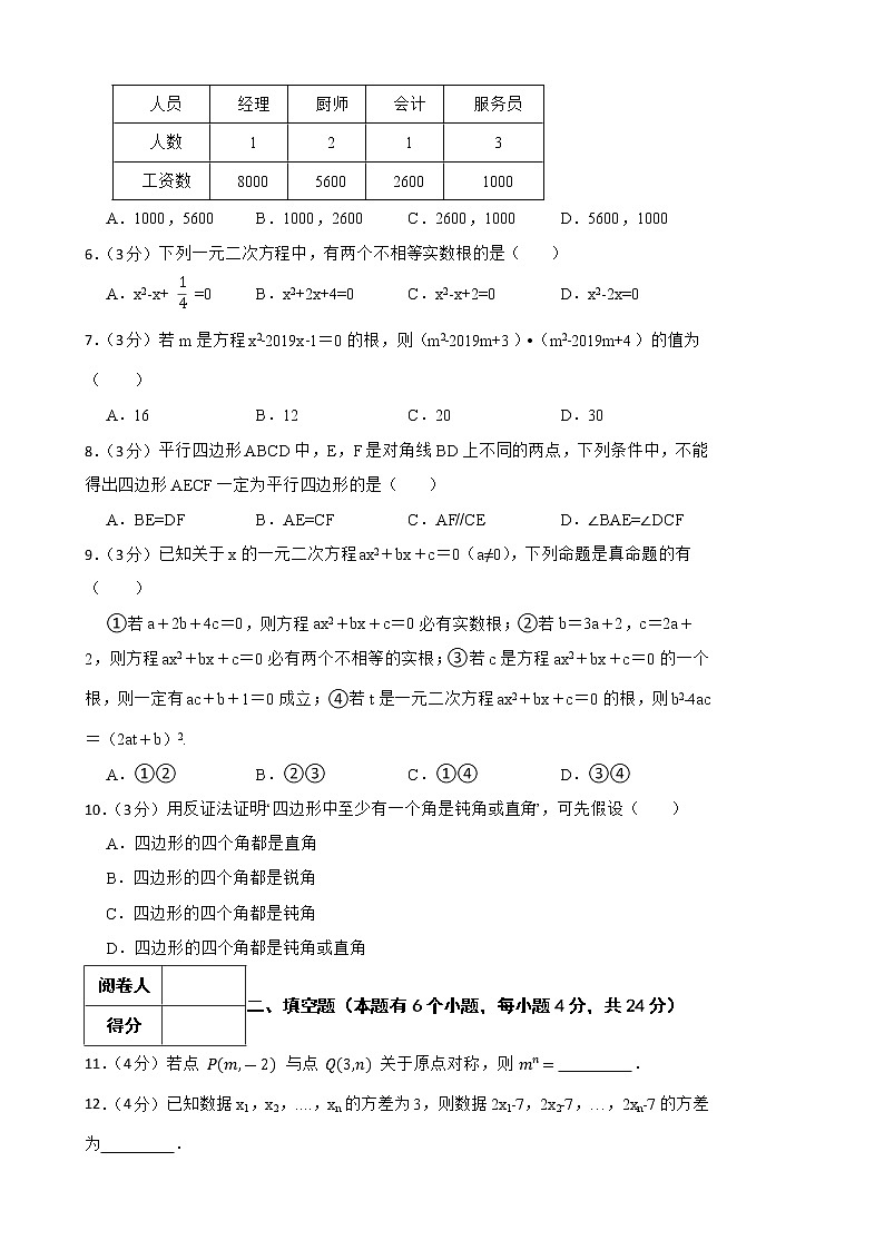 2022年春浙教版数学八年级下册期中模拟金卷（A）(有答案，带解析)第2页