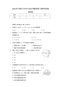 2022年宁夏中卫市中宁县中考数学第三次联考试卷（含解析）