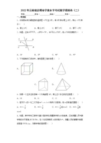 2022年云南省昆明市学业水平考试数学模拟卷（二）(word版含答案)