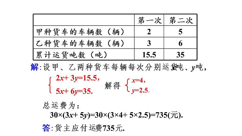 实际问题与二元一次方程组第四课时课件人教版数学七年级下册第7页