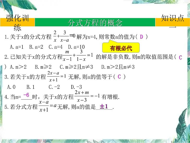 数学中考复习 分式方程 专题复习 优质课件第6页