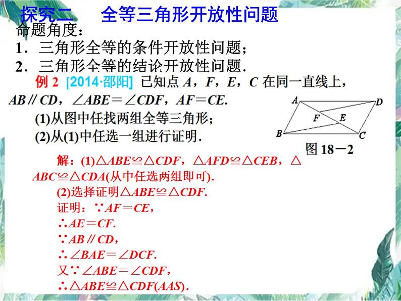 中考数学复习 全等三角形中考复习优质课件第8页