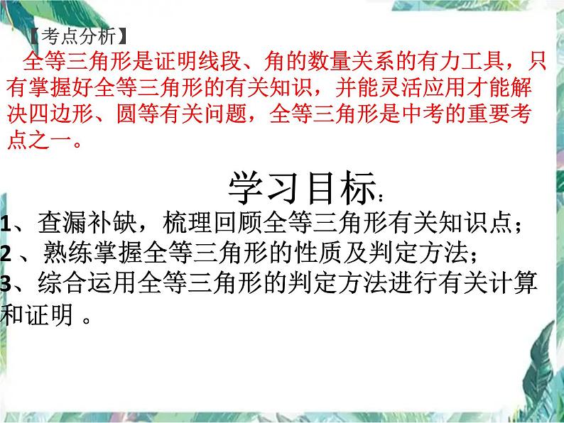 中考数学复习 全等三角形中考复习优质课件第5页