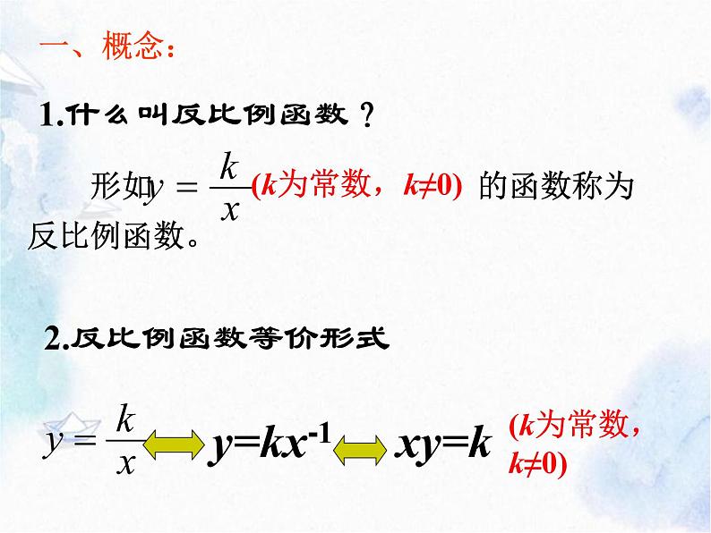 反比例函数复习课 中考数学课件PPT02