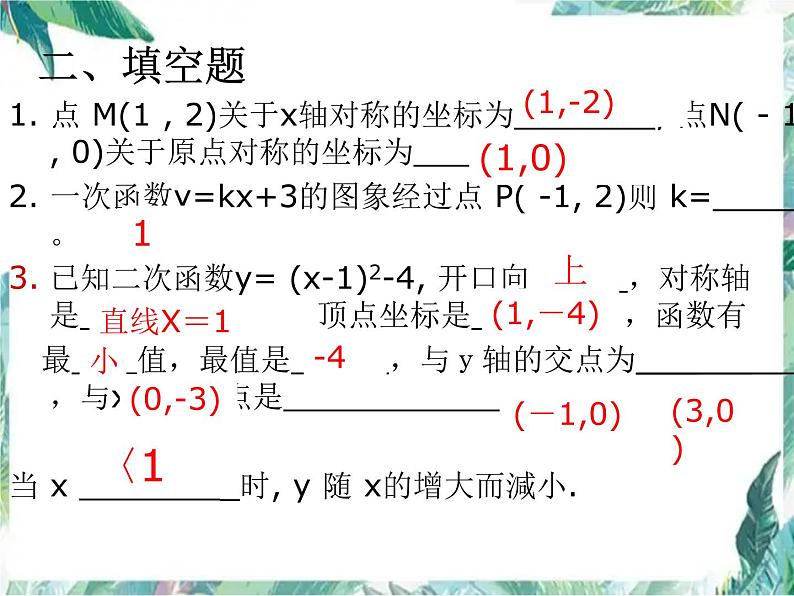 中考数学 函数专题复习优质课件05