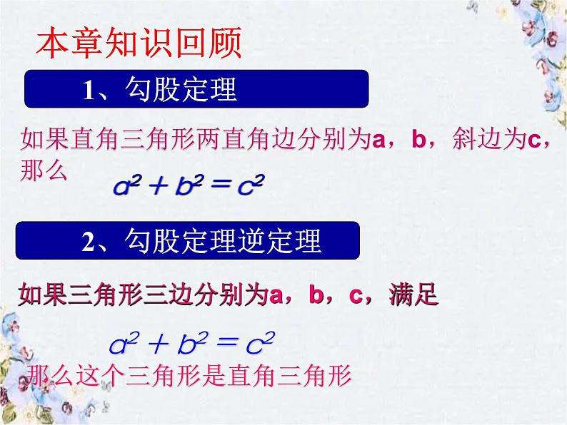 中考数学：勾股定理复习 精品整理课件PPT第2页