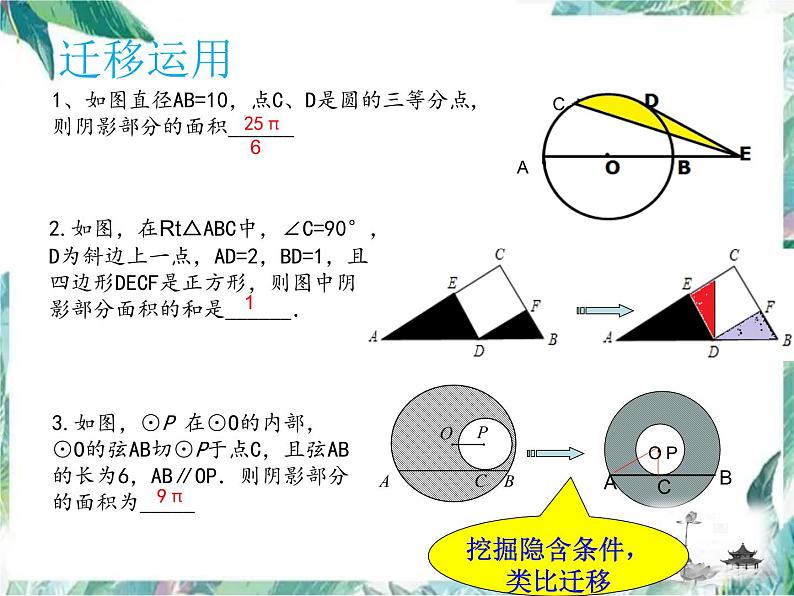 中考数学复习 阴影部分面积的计算 含中考真题解析课件PPT第7页