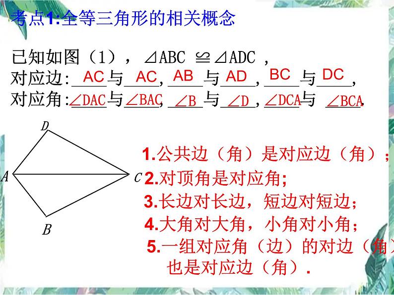 中考数学复习 全等三角形中考复习 优质课件 含中考真题解析第7页