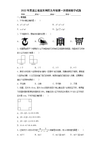 2022年黑龙江省龙东地区九年级第一次模拟数学试题(word版含答案)