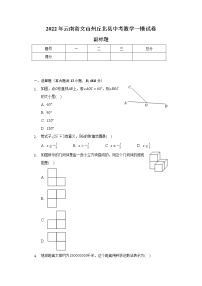 2022年云南省文山州丘北县中考数学一模试卷-（含解析）