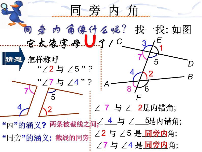 苏科版七年级下册数学课件 7.1探索直线平行的条件06