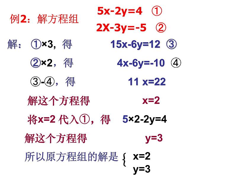 苏科版七年级下册数学课件 10.3解二元一次方程组第7页