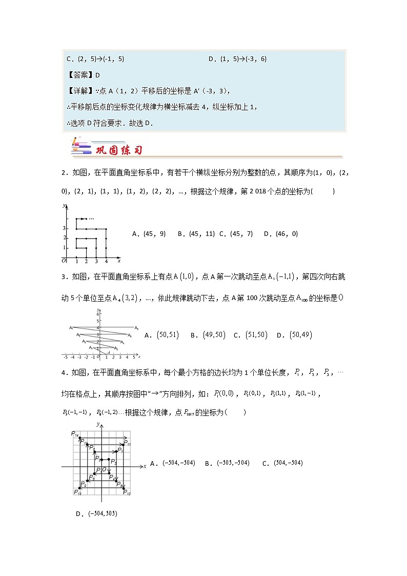 专题06 平面直角坐标系中的规律探索问题-【专题突破】2021-2022学年七年级数学下学期重难点及章节分类精品讲义(人教版) (原卷版)第2页